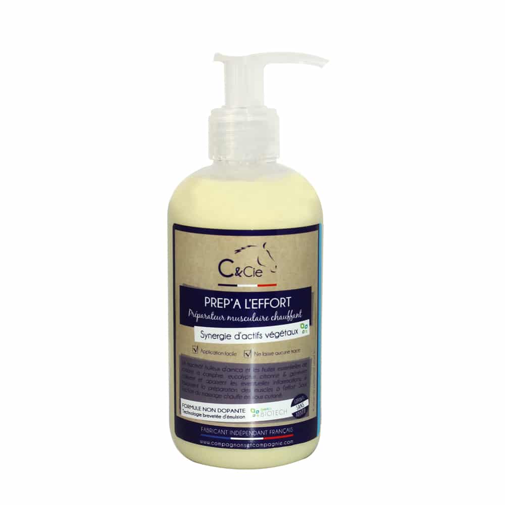 C&cie_Prepaleffort gel de massage chauffant_soins naturels pour chevaux__preparateur musculaire chauffant pour chevaux en gel