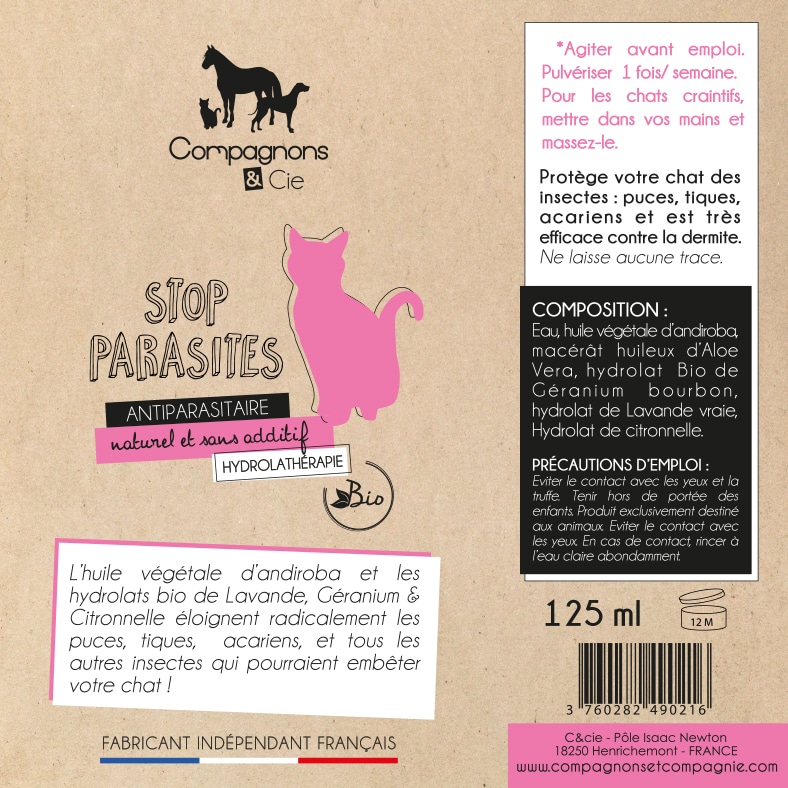 Stop Parasites Hydrolatherapie Pour Chats Compagnonsetcompagnie