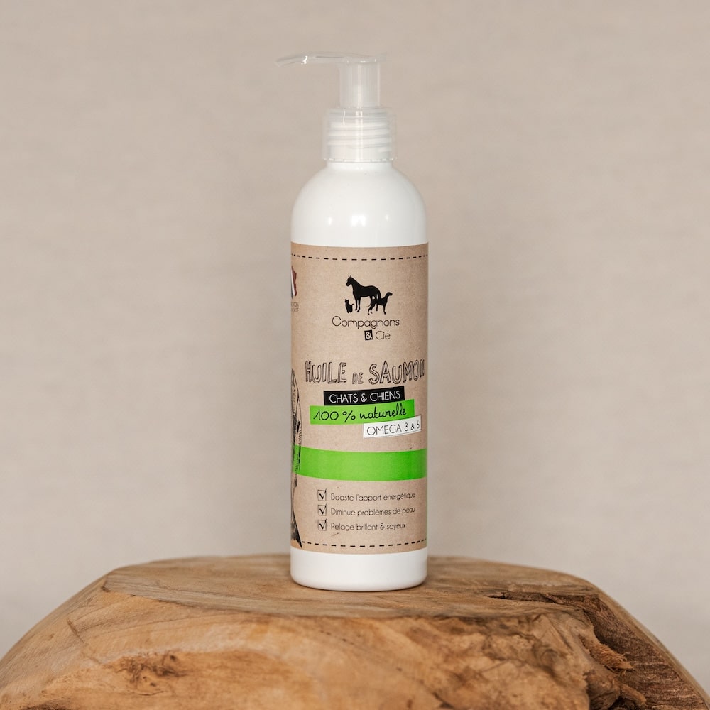 Huile de saumon Aliment complementaire peau pelage copie